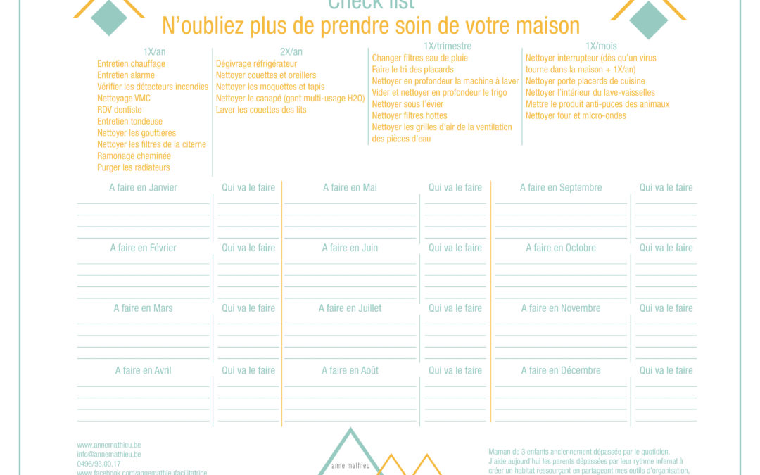 check list entretien maison